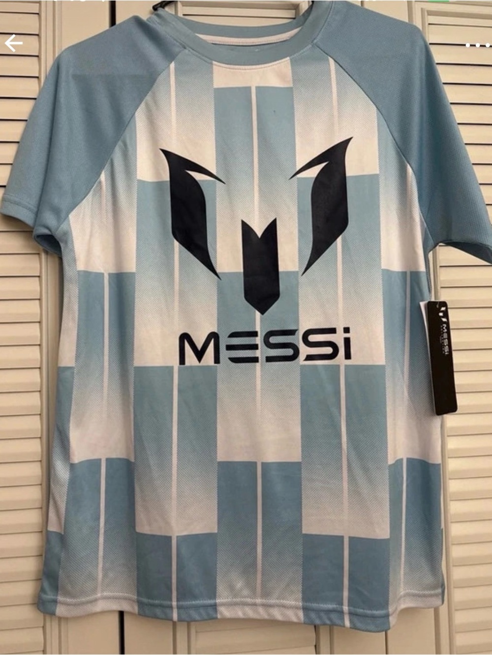 Kids Light Blue & White Athletic Jersey with Bold Front Logo